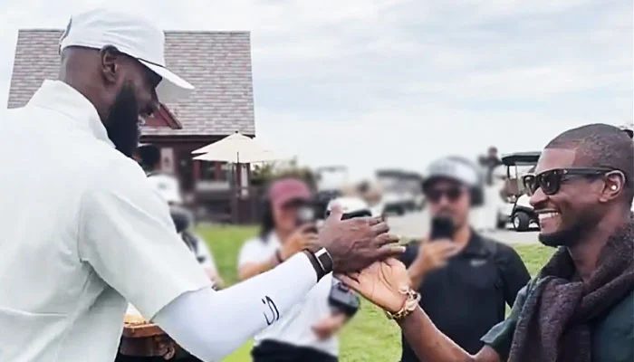 Usher Gets Birthday Surprise From LeBron James On Golf Course