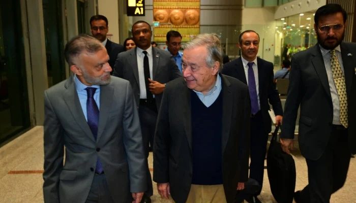 Un Chief Guterres Arrives In Islamabad At Dpm Ishaq Dars Invitation