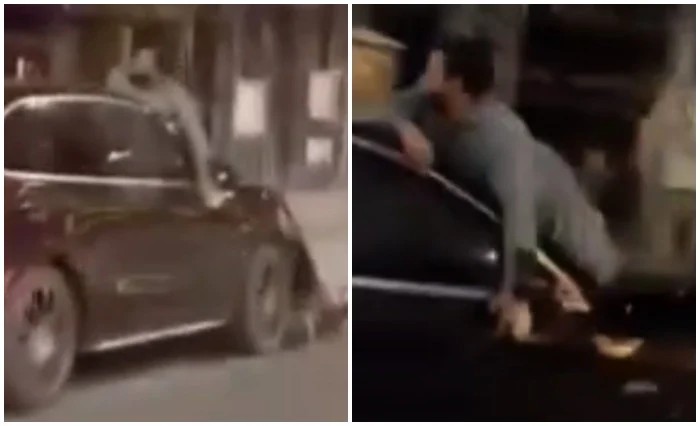 Watch Drivers Reckless Act Leaves Motorcyclist On Car Bonnet In Rawalpindi