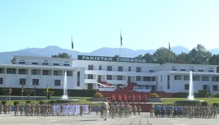 Passing out parade gets underway at Pakistan Military Academy in Kakul