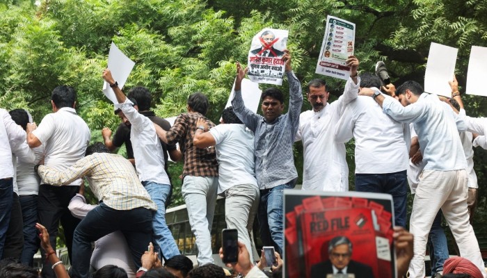 Indian Police Use Tear Gas Against Protesters Seeking Election Chiefs Ouster