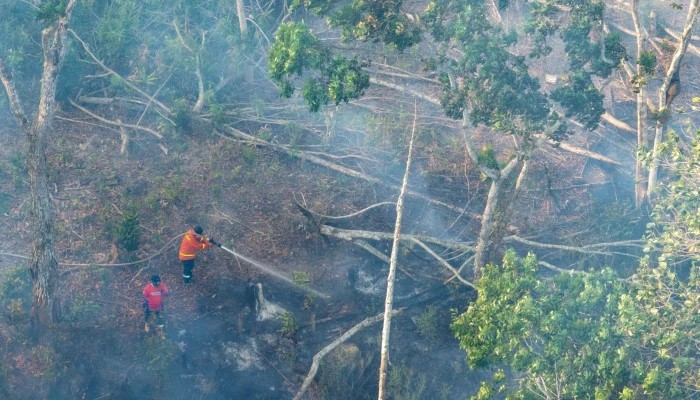 Indonesia Conducts Water Bombing To Contain Wildfires Near Future Capital